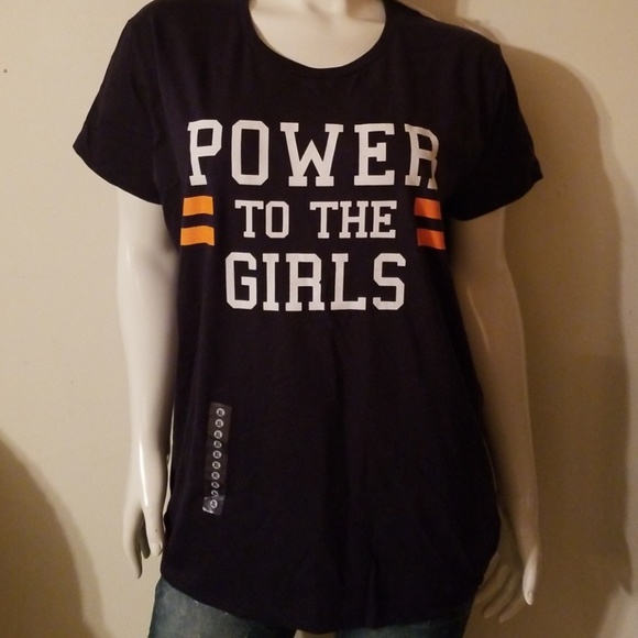 Anvil Tops - Blue Graphic Tee Size XL Power to the Girls! Anvil Tops - Blue Graphic Tee Size XL Power to the Girls!